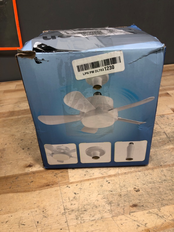 Photo 1 of 16 Inch Socket Fan Lights with E26/E27 Base: Socket Ceiling Fan with Remote & App Contro Screw into Small Ceiling Fan Light with 6 Speeds 3 Color Dimmable for Bedroom Living Room Kitchen Home Garage