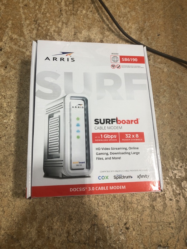 Photo 1 of ARRIS® Surfboard® SB6190 Cable Modem, White