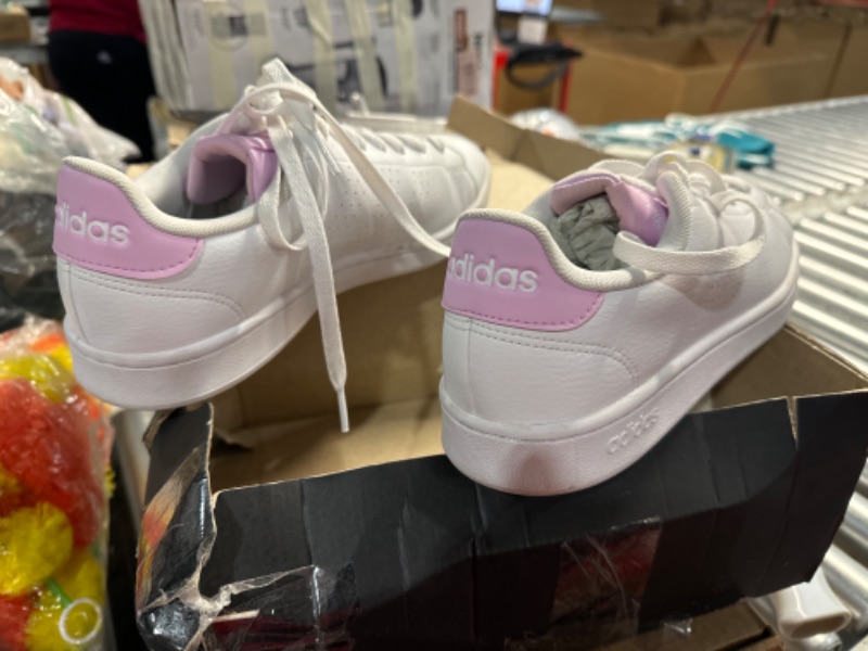 Photo 1 of adidas Women's Vl Court 3.0 Sneaker, White/Pulse Magenta/Gold Metallic, 9