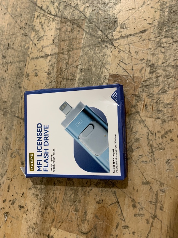 Photo 1 of Apple MFi Certified 128GB Flash Drive for iPhone Thumb Drive Photo Stick, USB Memory Stick iPhone Flash Drive for Photos Videos, High Speed Jump Drive Compatible for iPhone/iPad/Android/PC (Blue)