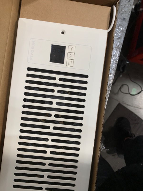Photo 1 of VIVOSUN Quiet Register Booster Fan 4”×10”, Smart Register Vent with Intelligent Thermostat Control, Cooling Heating AC Vent Booster Fan, Matte White