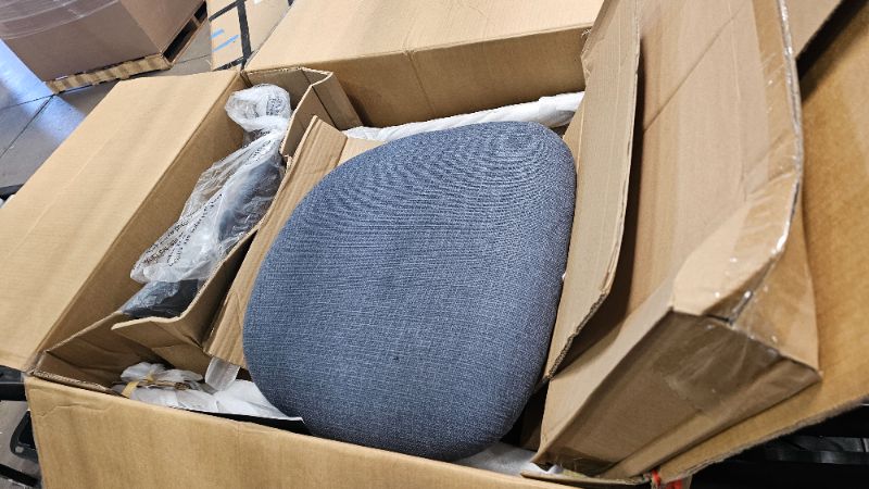 Photo 1 of COLAMY Wood Bar Stools Set of 3, Counter Height Bar Stools, Mid Century Modern Bar Stools with Back, 25 Inch Upholstered Wooden Barstools for Kitchen Island Dining Room Bar, Blue ***ONLY 1 CHAIR INCLUDED***