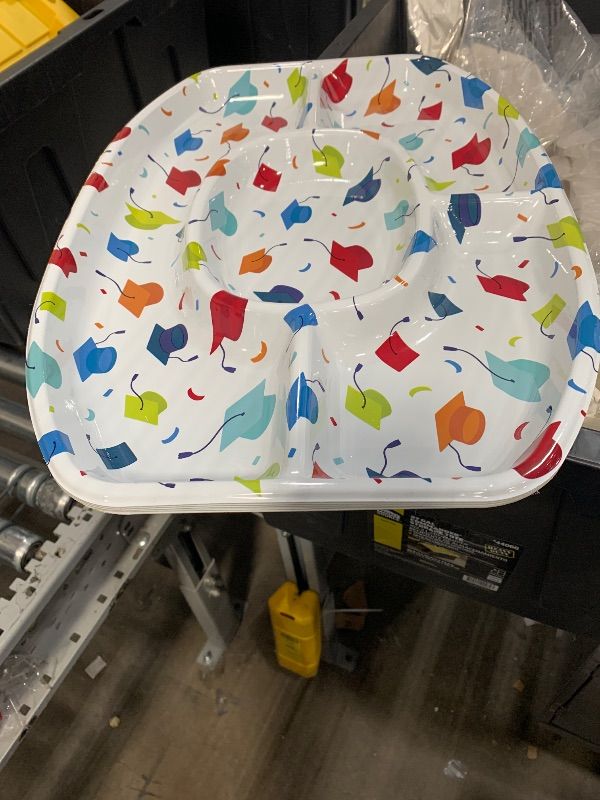 Photo 1 of Amscan Multicolor Grad Sectional Melamine Platter - 18" - Perfect for Graduation Parties & Special Events (5 Pc.)