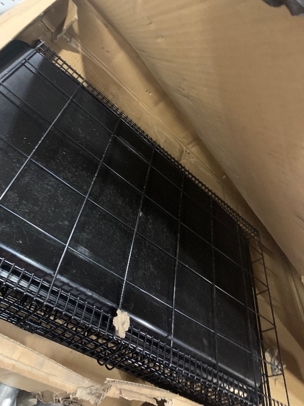 Photo 1 of Amazon Basics - Durable, Foldable Metal Wire Dog Crate with Tray, Single Door, 42 x 28 x 30 Inches, Black