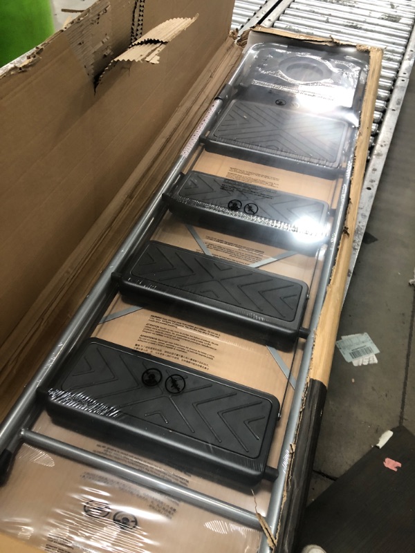 Photo 1 of DIAMONDFORGE 4 Step Ladder, Folding Step Stool with Tool Platform, Wide Anti-Slip Pedal and Anti-Slip Feet, Sturdiest Steel Construction, 900lbs Capacity Steel Ladder, Installation Free, Grey