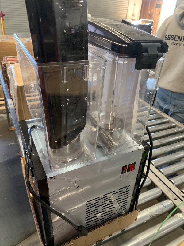 Photo 1 of *POWERS ON//MISSING PARTS** VEVOR Commercial Beverage Dispenser, 2 Tanks 10 L / 10.6 QT Per Tank Juice Dispenser, 270W Stainless Steel Ice Tea Drink Machine with 45°F-54°F Cooling Temperature, for Cold Drink Restaurant Bar Party