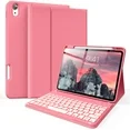 Photo 1 of  Case for iPad 10th Generation with Keyboard 10.9 Inch - 7 Colors Backlit Wireless Detachable Folio Keyboard Cover with Pencil Holder,for New Case iPad 10th Gen 2022 (Pink Red)