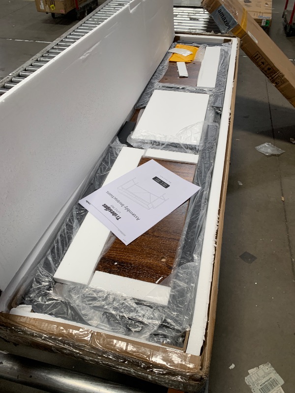 Photo 1 of Tribesigns 71-Inch Extra Long Sofa Table Behind Couch, Narrow Console Table with Storage Shelves, Behind Couch Bar Table, Industrial Entryway Table for Living Room, Hallway, Rustic Brown