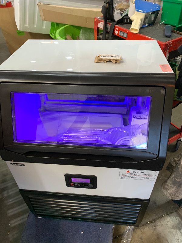 Photo 1 of Commercial Ice Maker Machine 450LBS/24H with 77LBS Large Ice Storage Bin, 144Pcs Clear Ice Cubes in 11Mins, Stainless Steel Under Counter Industrial Ice Machine for Bar, Restaurant Business