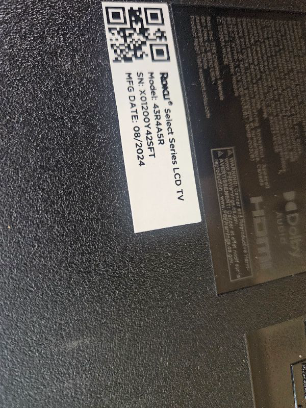 Photo 4 of ** FINAL SALE, BROKEN SCREEN ** Roku Smart TV – 43-Inch Select Series 4K HDR RokuTV with Roku Enhanced Voice Remote, Brilliant 4K Picture, Automatic Brightness, & Seamless Streaming – Live Local News, Sports, Family Entertainment
