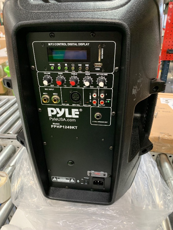 Photo 1 of ***FINAL SALE/FUNCTIONALITY ISSUE/PARTS ONLY ITEM*** Pyle Wireless Portable PA System Kit - 1800W Peak, Bluetooth Compatible, Active + Passive Pair For Indoor / Outdoor Sound, Multiple Inputs-USB SD AUX XLR RCA, Comes With 2 Stands, Wired Mic, Remote