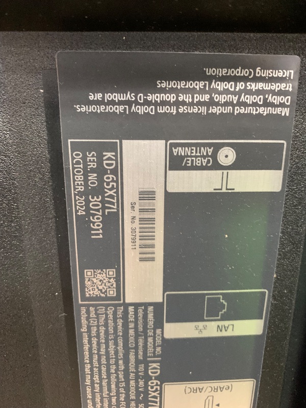 Photo 1 of ** Does not power on, Final sale ** Sony 65 Inch 4K Ultra HD TV X77L Series: LED Smart Google TV KD65X77L- Latest Model, Black