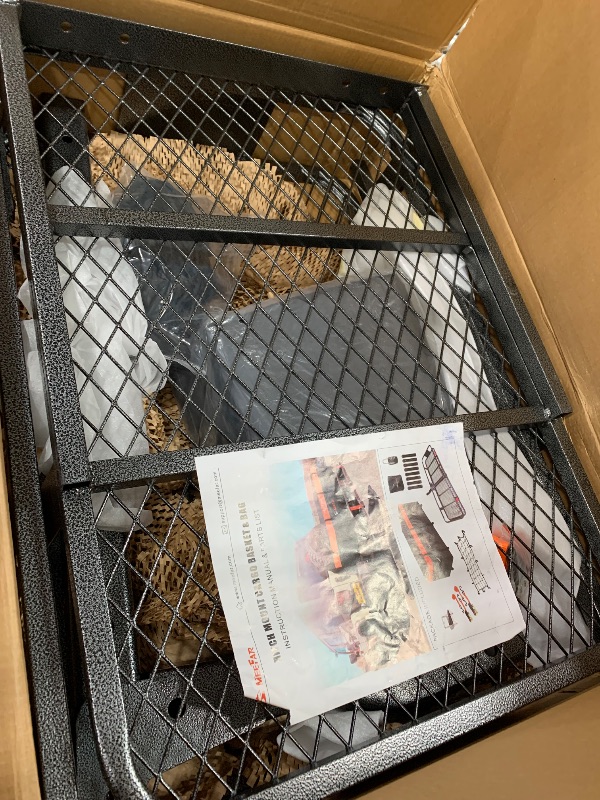 Photo 1 of **Missing Hardware** MeeFar Folding Hitch Mount Cargo Carrier Basket 60" X 20" X 6"+Waterproof Cargo Bag 16 Cubic Feet(58" 19" 24")