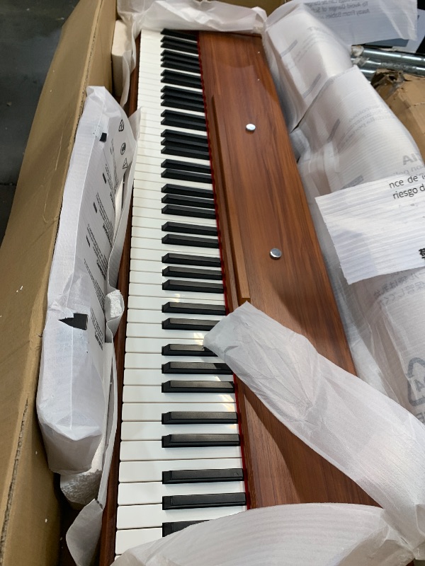 Photo 1 of Donner DDP-80 Digital Piano 88 Key Weighted Keyboard, Full-size Electric Piano for Beginners, with Sheet Music Stand, Triple Pedal, Power Adapter, Supports USB-MIDI Connecting, Retro Wood Color