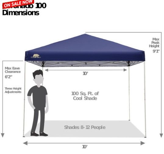 Photo 1 of (FAIR) Golden Bear coronado 10'x10' Straight-Leg Canopy with Wall