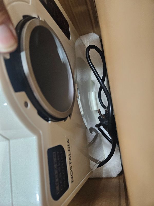 Photo 1 of Nostalgia Easy-Dispensing Soft Serve Ice Cream & Frozen Dessert Machine, Makes 1 Quart of Ice Cream, Milkshakes, Frozen Yogurt, Gelato in Minutes, Ice Cream Sandwiches, With LED Display, White