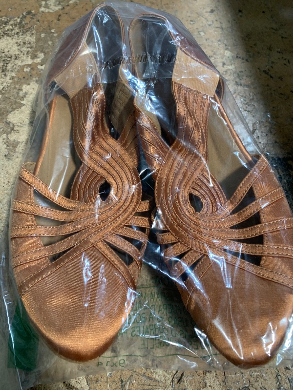 Photo 1 of YYTing Women Swing Latin Salsa Ballroom Dance Shoes (Closed Toe, Suede Sole) YT12(7.5,Tan)