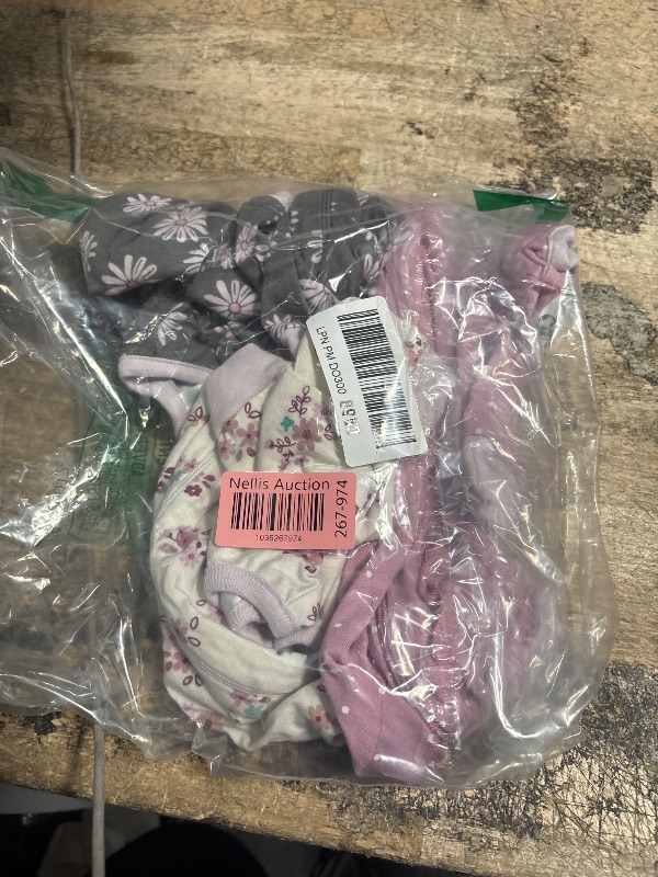 Photo 1 of Gerber Baby Girls 4 Pack Sleep 'N Play Footie Lavender Garden 0-3 Months