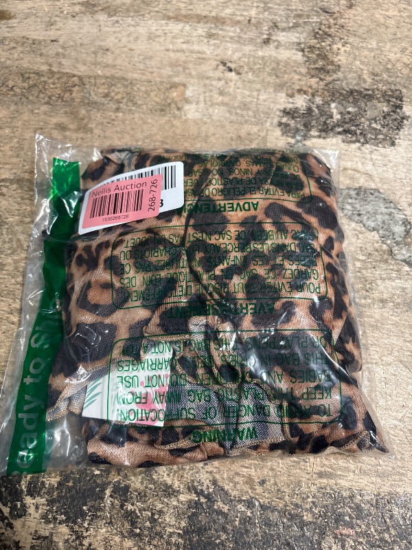 Photo 1 of MakeMeChic Women's Leopard Print Dress Y2k Backless Mesh Bell Sleeve Mini Cheetah Print Dress Brown Large