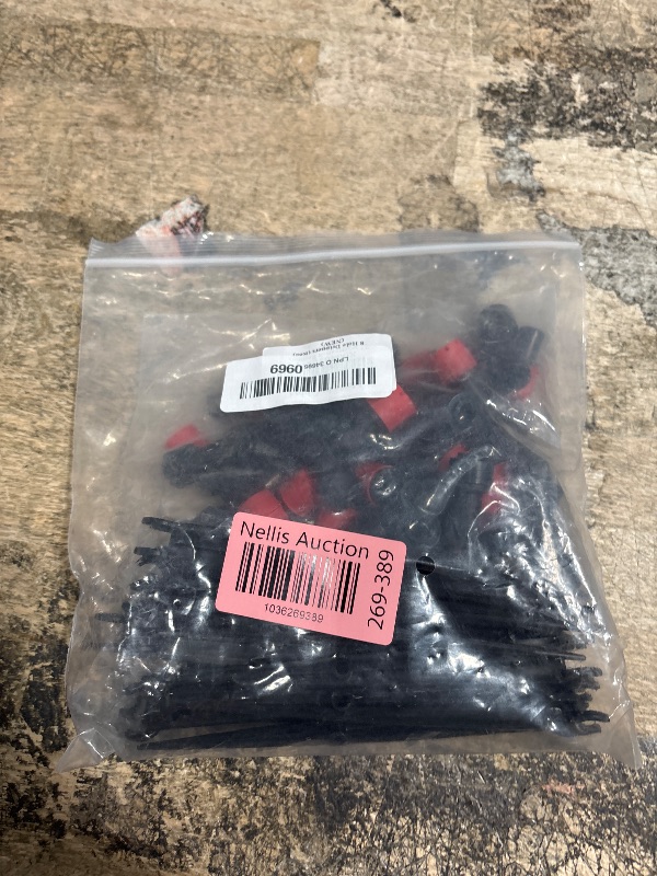 Photo 1 of 25 Pcs Drip Irrigation Emitters for 1/4'' drip Irrigation Adjustable 8 Hole Water Flow Dripper Irrigation Drip Heads with Stake for (4-7mm) Garden Flower Plant System (Red)