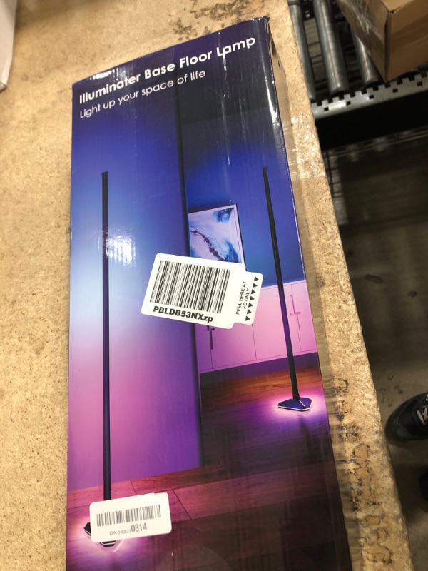 Photo 1 of ****PARTS ONLY**** MISSING PARTS*****RGB LED Corner Lamp with Remote Control - Dimmable DIY Modern Standing Floor Lamp with Music Sync, Color Changing Base for Living Room, Game Room