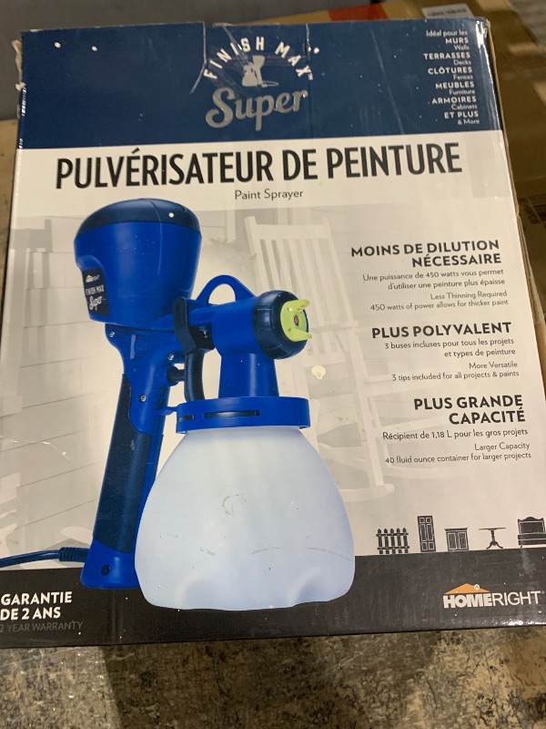 Photo 1 of HomeRight C800971.A Super Finish Max, Includes 3 Brass Spray Tips, 3 Spray Patterns, Easy to Clean HVLP Paint Sprayer, Great for Furniture, Cabinets, Trim & More, Sprays Stains, Sealers & Latex Paints