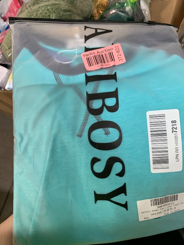 Photo 1 of Adibosy Women Summer Casual Shirts: Short Sleeve Striped Tunic Tops - Womens Color Block Tee Tshirt Blouses Light Blue M
