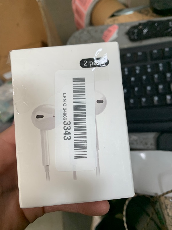 Photo 1 of 2 Packs iPhone Headphones Earbuds with Lightning Connector(Built-in Mic & Volume Control)[MFi Certified] Headphones support for iPhone 14/13/12/SE/11/XR/XS/X/7/7Plus/8/8Plus Support All iOS System