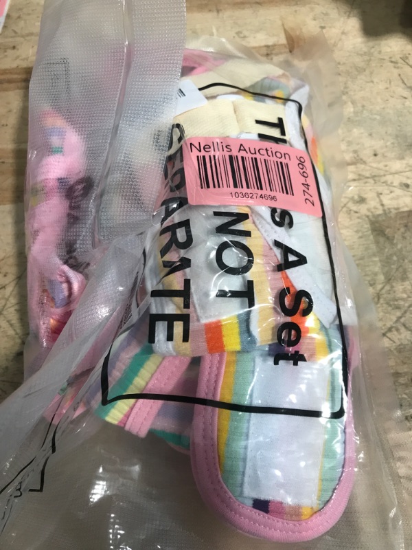 Photo 1 of 3 Pieces Dog Diaper Striped Sanitary Pantie with Adjustable Suspender Washable Reusable Puppy Sanitary Panties Cute Pet Underwear Diaper Jumpsuits for Female Dogs (Rainbow Pattern, S)