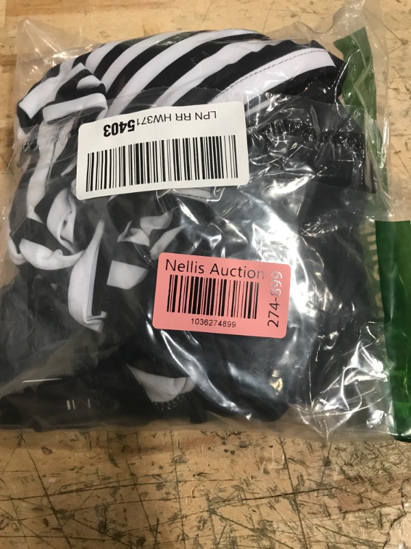 Photo 1 of **TOP ONLY MISSING BOTTOMS**
Tempt Me Stripe Black Two Piece Tankini Bathing Suits for Women One Shoulder Swim Top with Bottom Swimsuits M