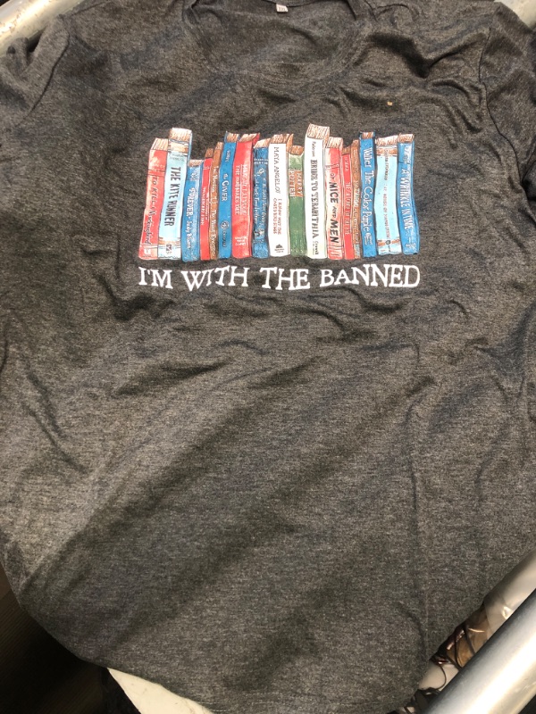 Photo 1 of (XXL) Banned Books T Shirts for Women I'm with The Banned Shirts Book Lover