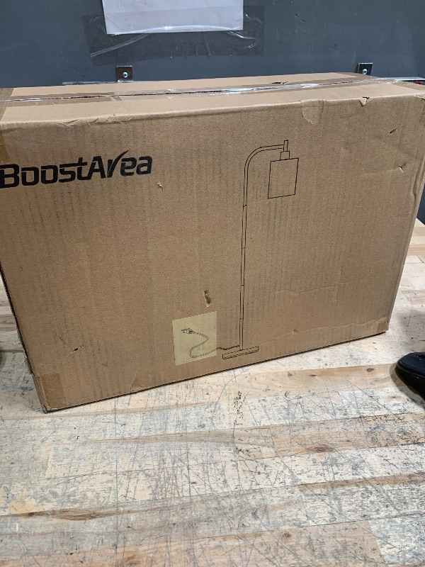 Photo 1 of BoostArea Dimmable Modern Industrial Floor Lamp with Glass Shade, 6W LED Bulb Included, Bright for Living Room, Bedroom, Office