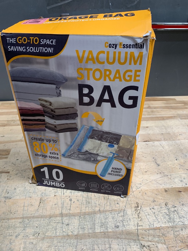 Photo 1 of 10 Jumbo Vacuum Storage Bags, Space Saver Bags Compression Storage Bags for Comforters and Blankets, Vacuum Sealer Bags for Clothes Storage, Hand Pump Included
