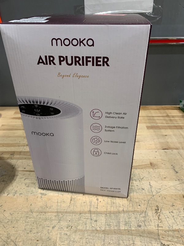 Photo 1 of Air Purifiers for Home Large Rooms up to 1200ft², MOOKA H13 True HEPA Air Purifier for Bedroom Pets with Fragrance Sponge, Timer, Air Filter Cleaner for Smoke, Odor, Dander, Pollen (White)