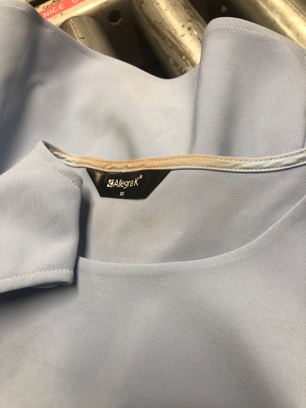 Photo 1 of Allegra K Dress Suit for Women's 2 Piece Business Sets Sleeveless Dress and Crop Blazer X-Small Light Blue