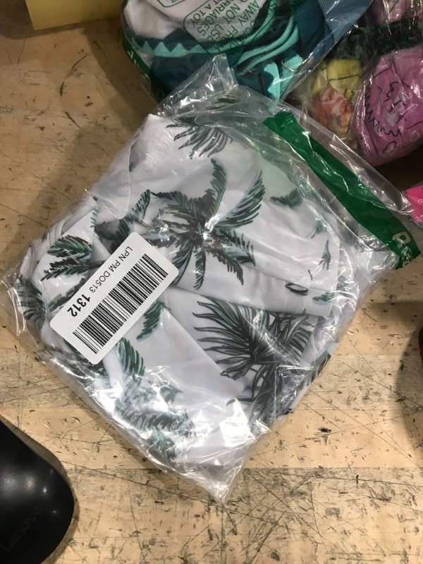 Photo 1 of ADIRUN Bathing Suit for Girls Tankini Swimsuits Size 14-16 Two Piece Tropical Print Pleated Tween Girls Swimsuits with Ruffle Drawstring Skirt Swimsuit Teen Green Palm 15-16 Years