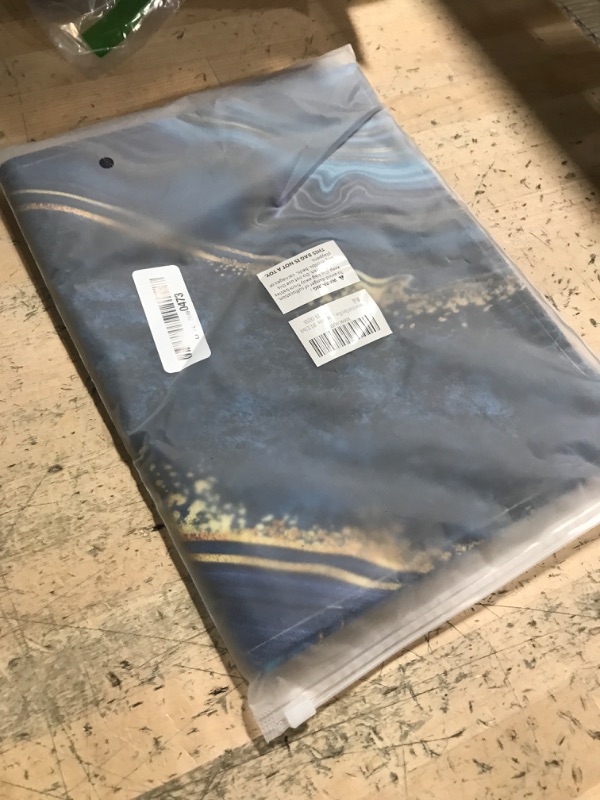 Photo 1 of Kerton Stork Navy Blue Gold Placemats Set of 4 Marble Place Mats Indoor Luxury Washable Linen Waterproof Heat Resistant Placemats for Dining Tables, 18 X 12 Inch