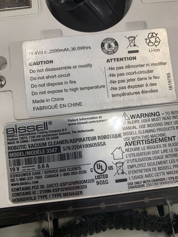 Photo 1 of *** PARTS ONLY **** Bissell SpinWave Pet Robot, 2-in-1 Wet Mop and Dry Robot Vacuum, WiFi Connected with Structured Navigation, 3347