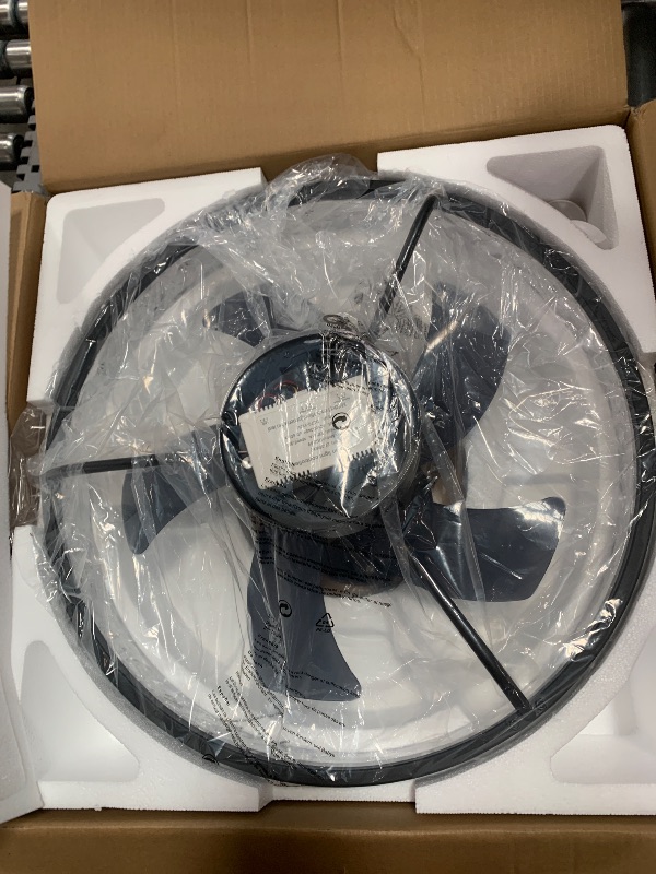Photo 1 of AHAWILL Crystal Ceiling Fans with Lights,19.7" Flush Mount Ceiling Fan with Remote,Low Profile,Reversible,Noiseless,Dimmable,Black Fandelier Chandelier Ceiling Fan for Bedroom.