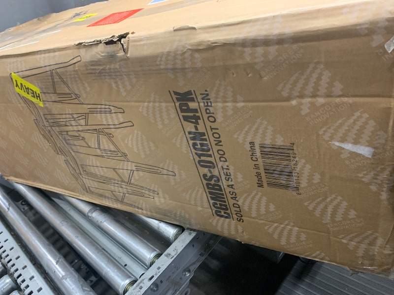 Photo 1 of Elevon 30 Inches Metal Bar Stools, High Backless Stools, Indoor Outdoor Stackable Kitchen Stools, Set of 4, Black