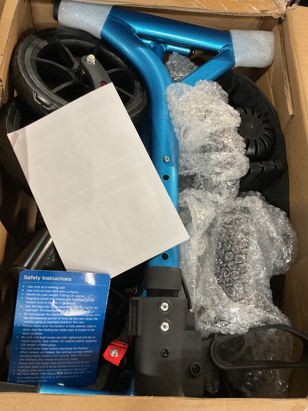 Photo 1 of ***(USED/UNKNOWN IF MISSING PARTS)****
WALK MATE Rollator Walker for Seniors with Cup Holder, Upgraded Thumb Press Button for Height Adjustment, 4 x 8 