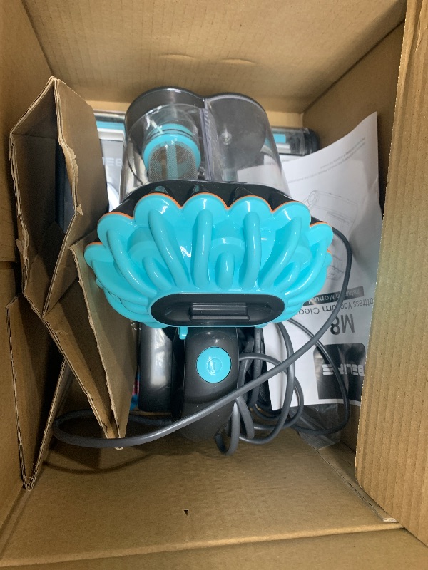 Photo 1 of Belife M8 Mattress Vacuum Cleaner, Anti-allergen Bed Vacuum Cleaner with UV & Hot Air & High Heating, 550W 18Kpa Powerful Suction Double-Cup Handheld Vacuum for Bed, Couch, Sofa, Corded (Blue)