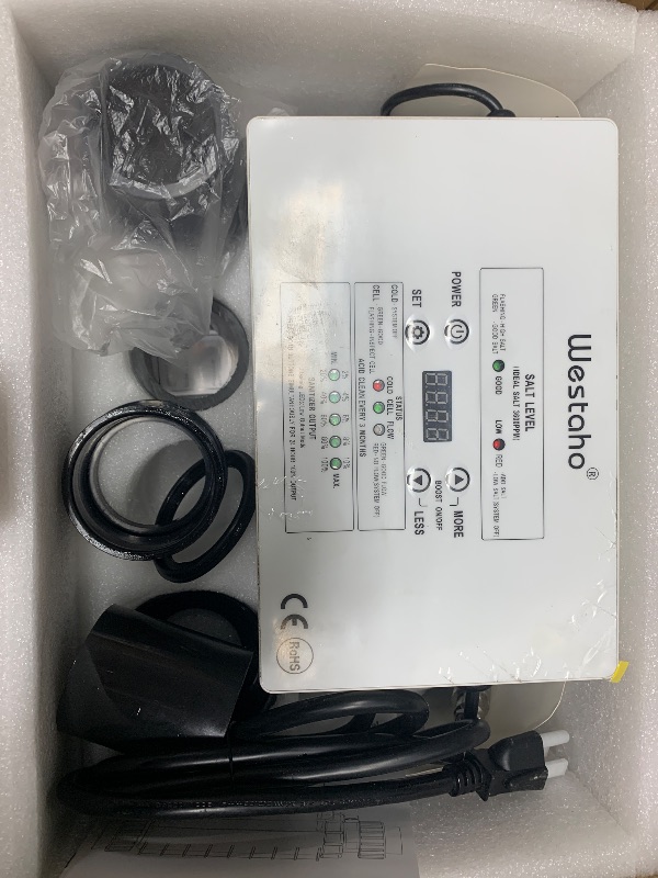 Photo 1 of Salt Chlorine Generator, Westaho Pool Salt System for Inground Pools up to 40,000 Gallons, USA Titanium Cell (10,000-Hour Lifespan), Built-in Power Supply, 1.4 lb CL Output