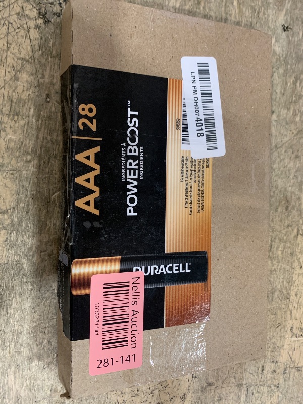 Photo 1 of *18 ACCOUNTED FOR* Duracell Coppertop AAA Batteries with Power Boost Ingredients, 28 Count (Pack of 1). Re-closable pack for quick, easy access and organized storage. Triple A Battery with Long-lasting Power