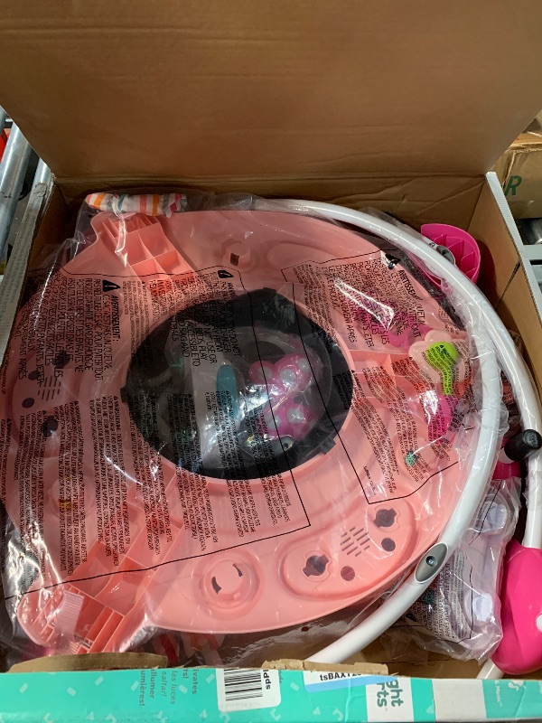 Photo 1 of (USED/FAIR) Bright Starts Disney Baby MINNIE MOUSE PeekABoo Baby Activity Center Jumper with 8 Toys, Lights & Sounds, 360-Degree Seat, 6-12 Months (Pink/Blue)
