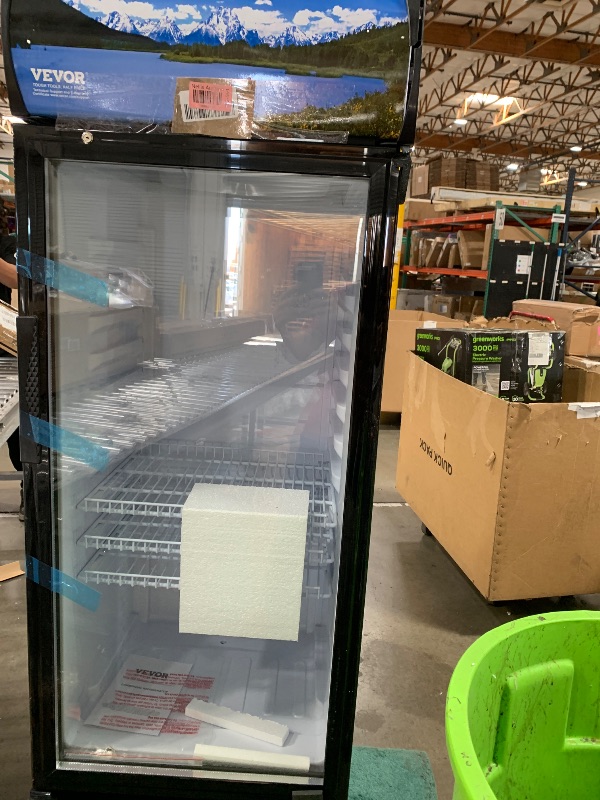 Photo 1 of ** TRUCK PICKUP ONLY ** VEVOR Commercial Merchandiser Refrigerator, 6.8 Cu.Ft / 195L Beverage Refrigerator Cooler Merchandiser, Glass Door Display Refrigerator Upright Fridge with 3 Adjustable Shelves, Customizable Lightbox