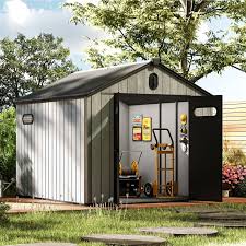 Photo 1 of ************PARTIAL ITEM, ONLY 1 BOX IN A SET OF MULTIPLE***********

8 x10 ft Large Waterproof Outdoor Storage Shed with Lockable Doors 
