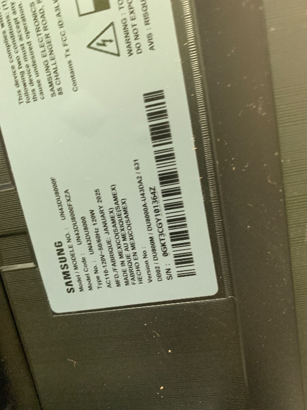 Photo 1 of SAMSUNG 43-Inch Class 4K Crystal UHD DU8000 Series HDR Smart TV w/Object Tracking Sound Lite, Motion Xcelerator 120Hz, Ultra Slim Design, Gaming Hub, Alexa Built-in (UN43DU8000, 2024 Model)