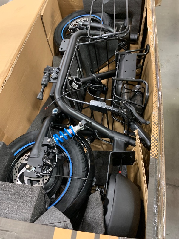 Photo 1 of ***PARTS ONLY***Gyroor C1 Plus Electric Scooter for Adults with Seat & Pet Basket - 30 Miles Range 650W Motor 48V 13.5Ah Battery 18.6MPH 14" Pneumatic Tires Foldable Design Dual Shock Absorbers 300lbs Capacity, L73
