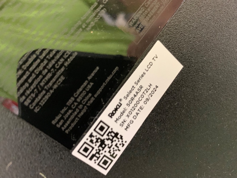 Photo 1 of CRACKED/BROKEN SCREEN; DAMAGED PIXELS**Roku Smart TV 2025 – 50-Inch Select Series, 4K HDR TV – RokuTV with Enhanced Voice Remote – Flat Screen LED Television with Wi-Fi for Streaming Live Local News, Sports, Family Entertainment